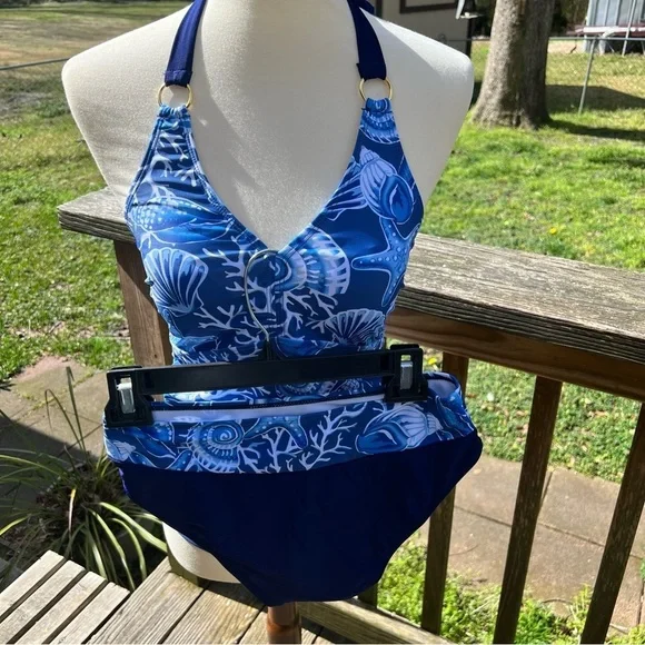 2 piece  tankini ocean print - Picture 8 of 13